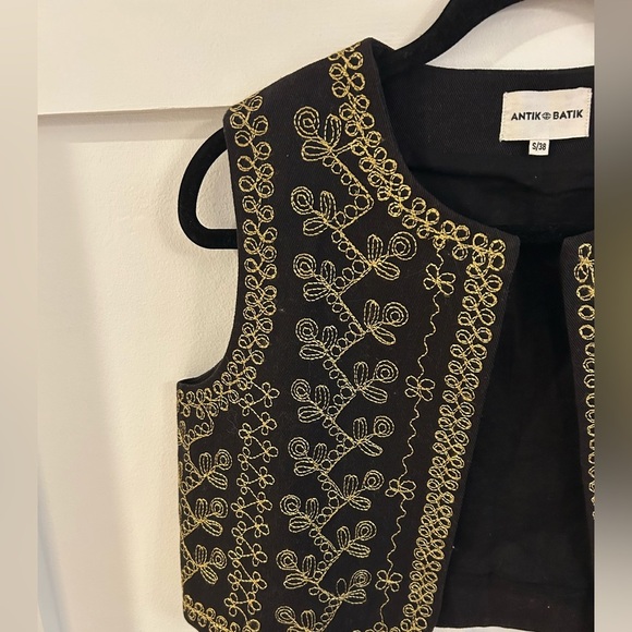 Antik Batik Oriane Gilet gold embroidered Vest - Picture 6 of 11